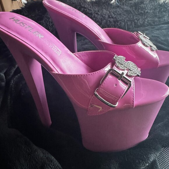 YRU Hustler Xtra Pink Barbie Platform Heels Size 9 - Picture 4 of 8